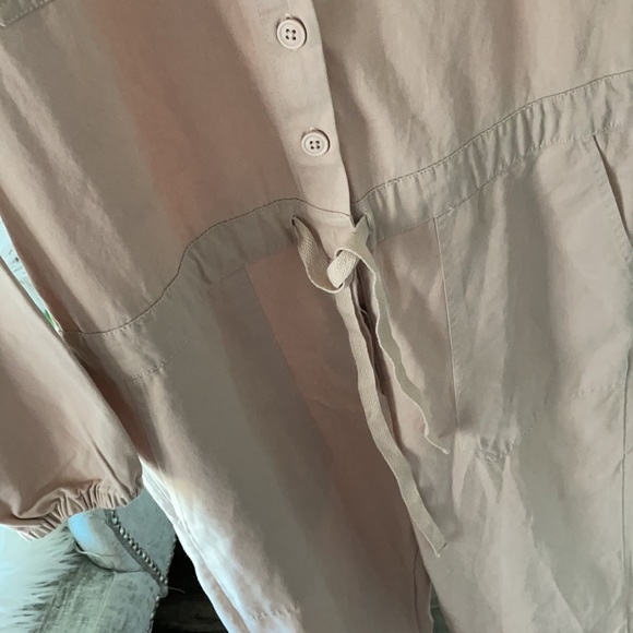 Blush Pink Cotton Pocketed Utility Jumpsuit S/P - Picture 8 of 9